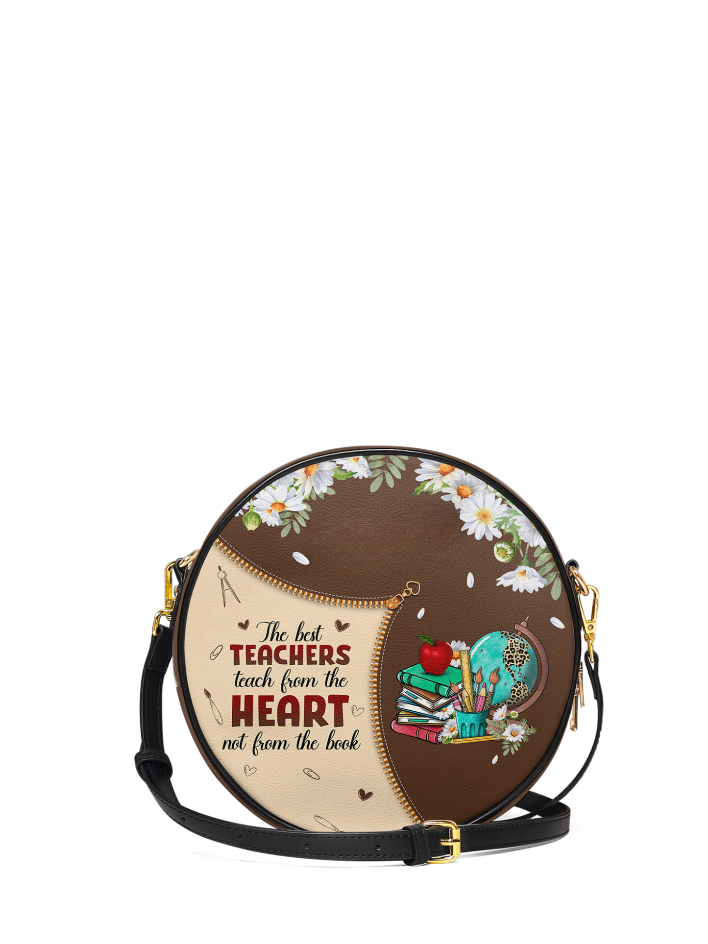 The Best Teachers Teach From The Heart Not From The Book Circle Crossbody Bag