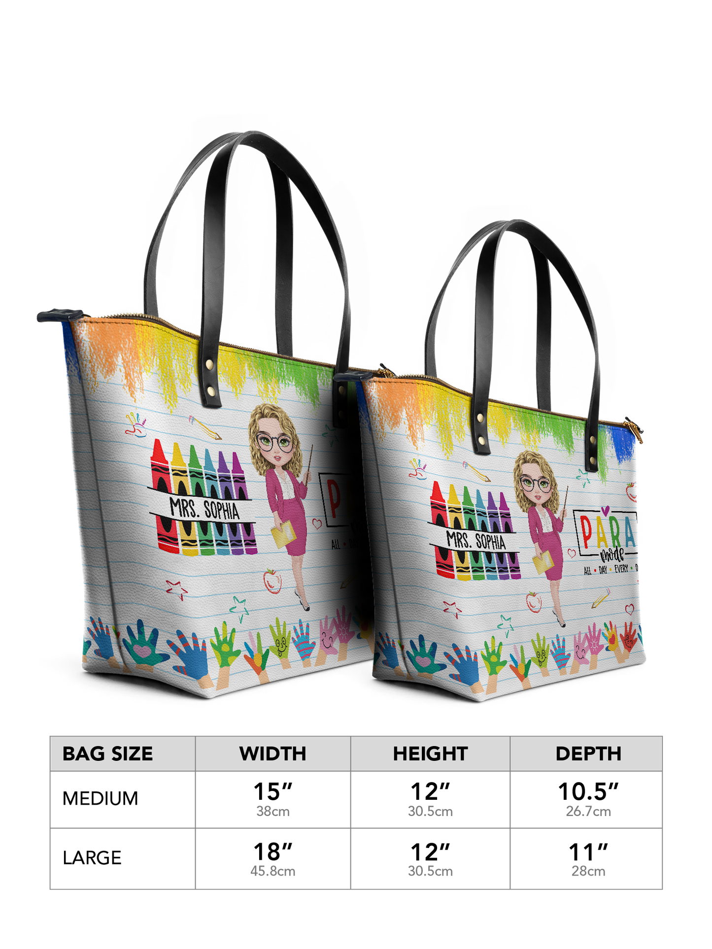 Paraeducator Teacher Leather Tote Bag