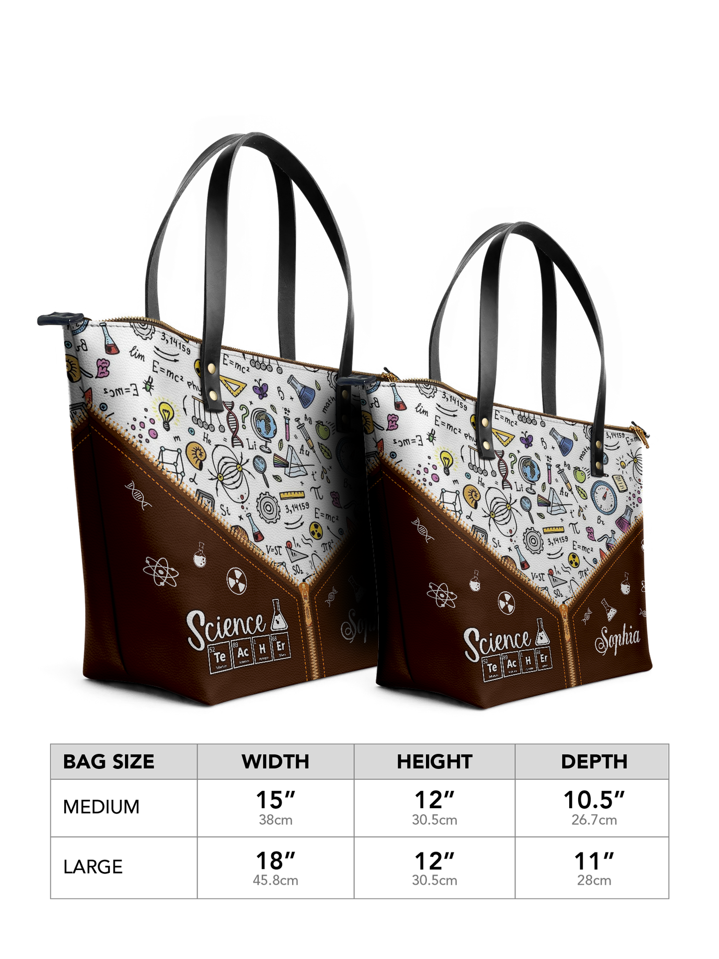 Science Teacher Chemical Elements Leather Tote Bag