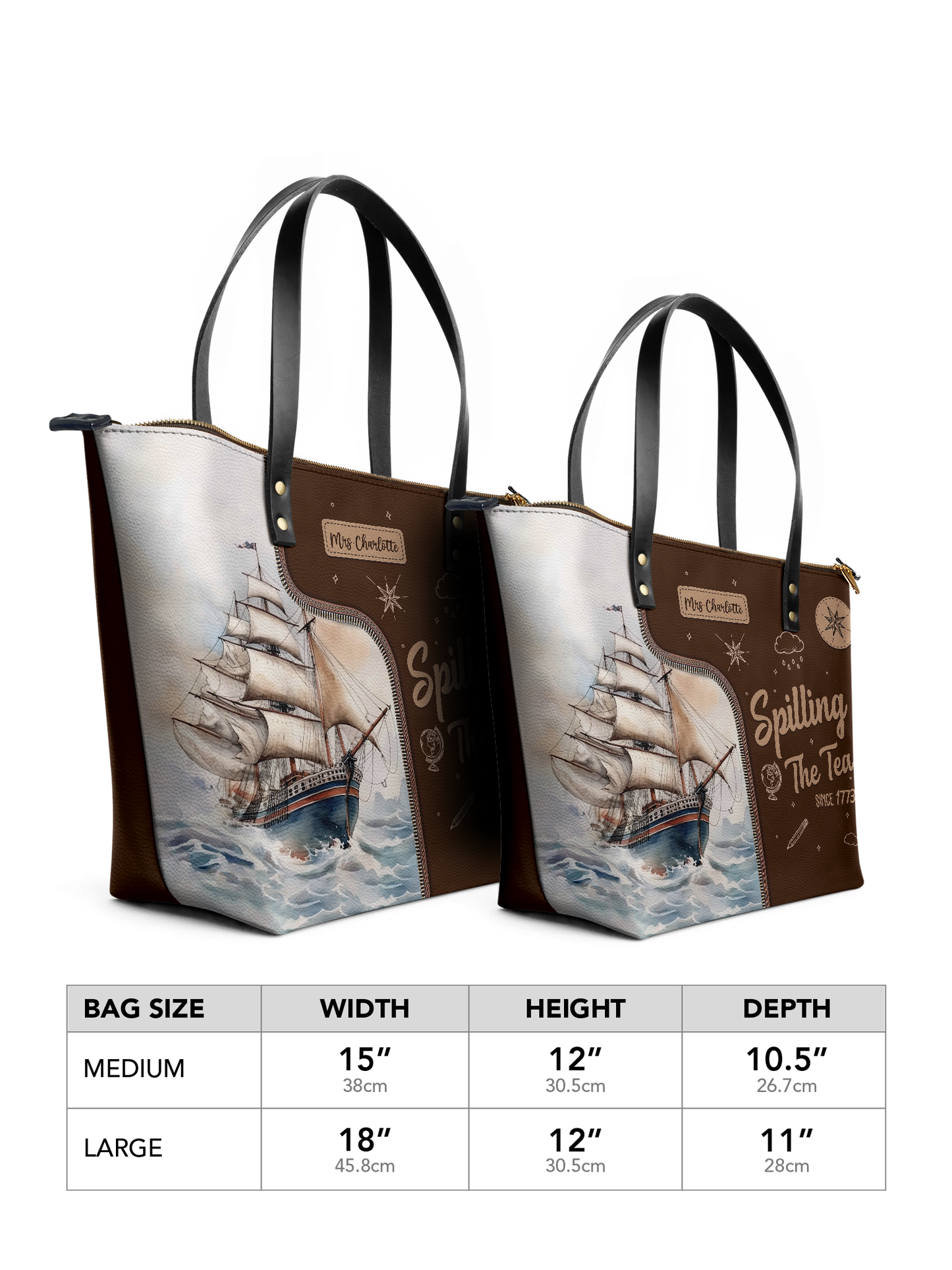 Spilling The Tea Since Leather Tote Bag