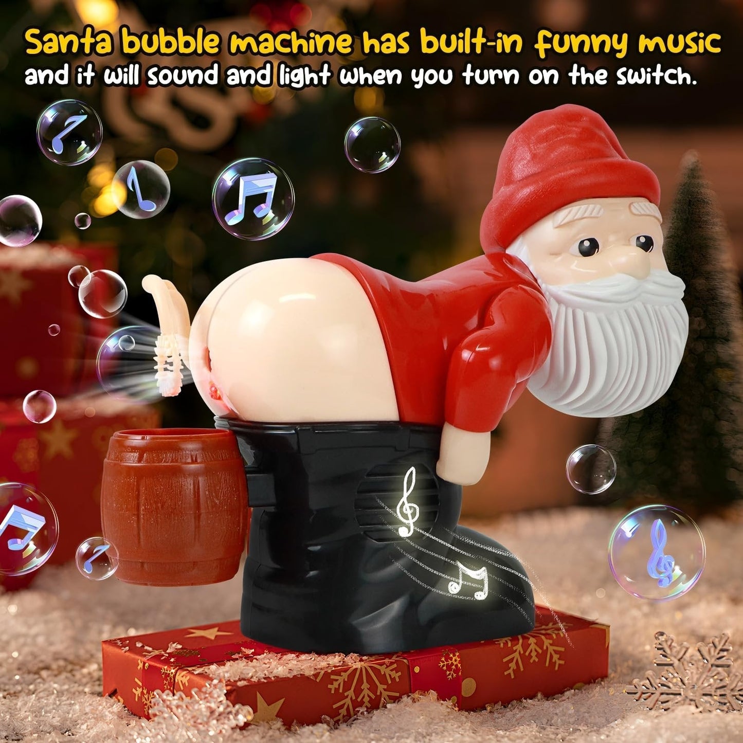 🎅TLOPA® Bubble Blowing Santa With Music & Flashing Lights🫧