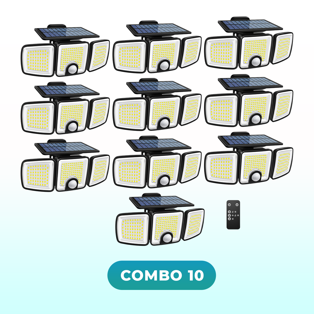 Solar Outdoor Light with PIR Motion Sensor & 3 Lighting Modes US