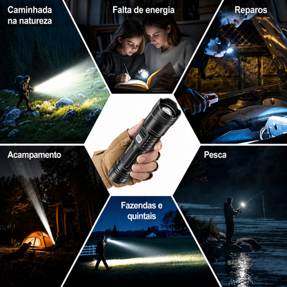 60% DE DESCONTO + BRINDE GRÁTIS ⏰Super Bright Ultimate Surrvival Flashlight🔦 Durabilidade de Grau Militar, Feixe 50X Mais Brilhante