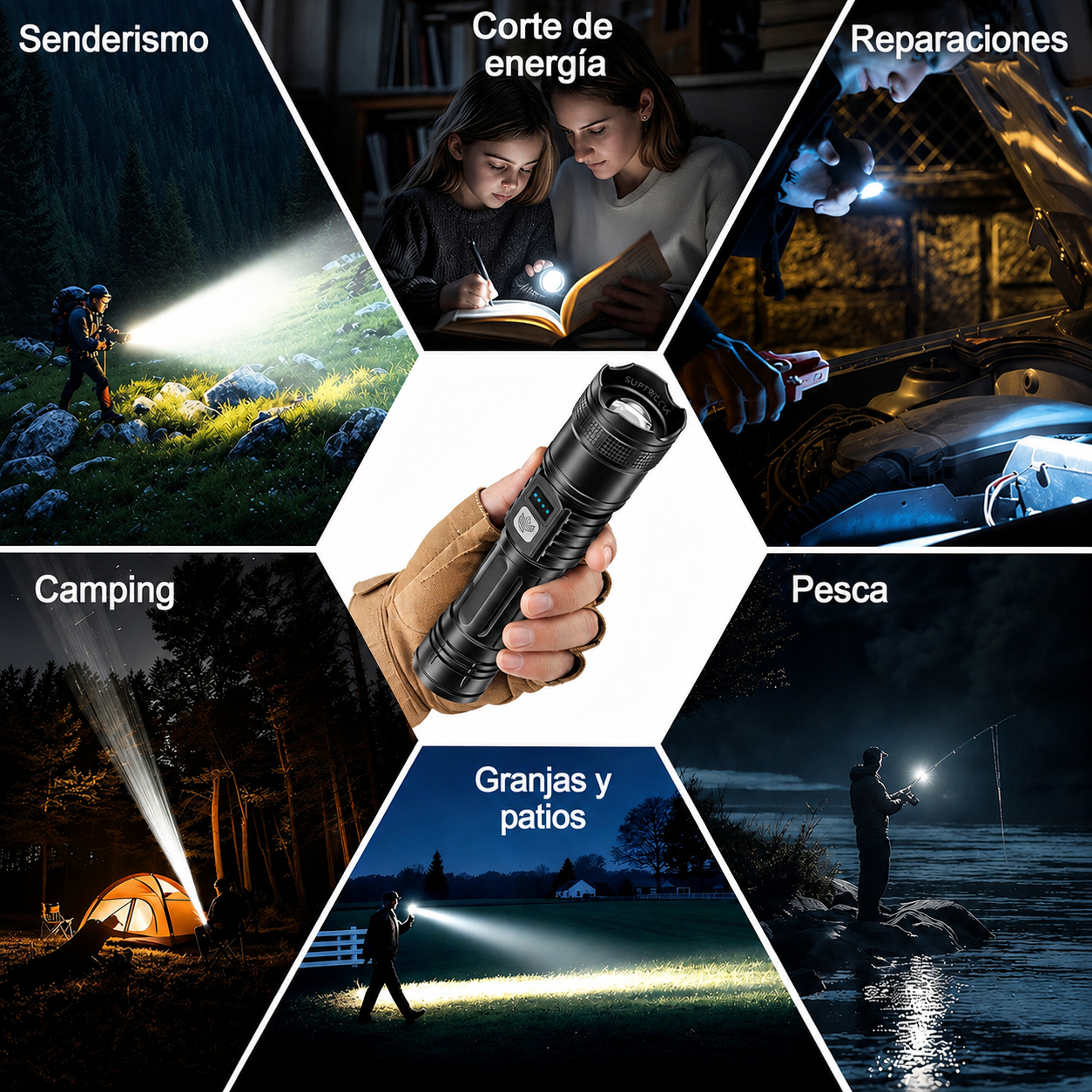 🔥 ¡60% DE DESCUENTO! Linterna Ultimate Superbrillante 🔦 Durabilidad de Grado Militar, 50X Más Potente