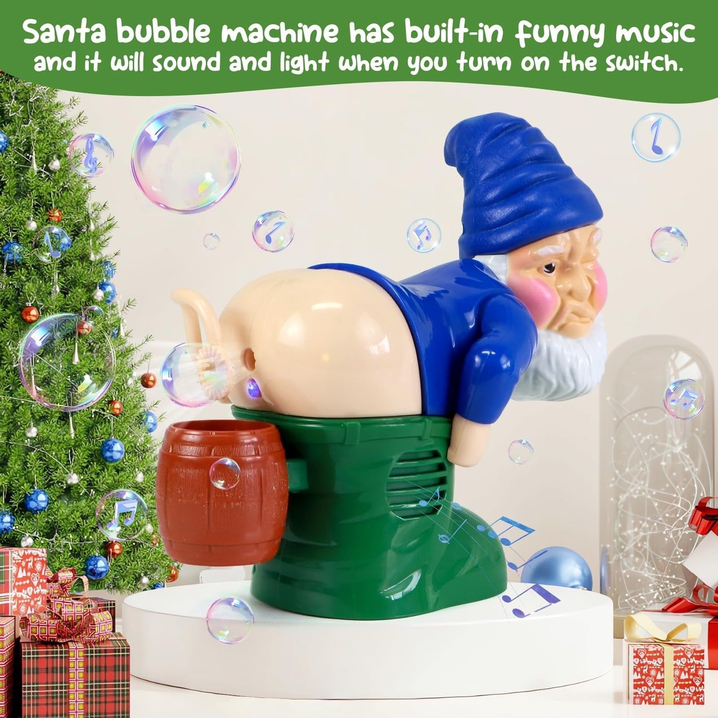 🎅TLOPA® Bubble Blowing Santa With Music & Flashing Lights🫧