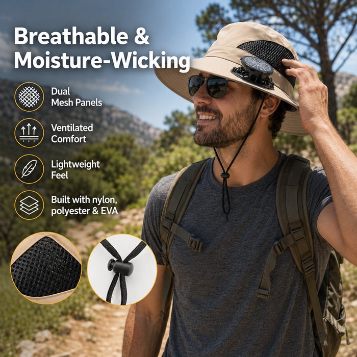 Father's Day Best Sellers ☀️Solar-Powered Outdoor Cooling Fan Hat With Mist