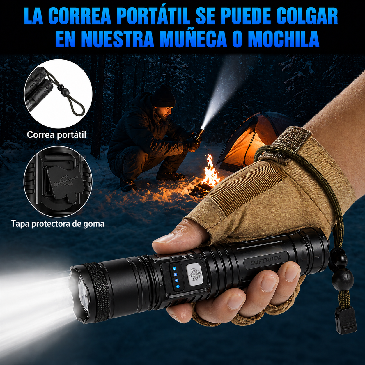🔥 ¡60% DE DESCUENTO! Linterna Ultimate Superbrillante 🔦 Durabilidad de Grado Militar, 50X Más Potente