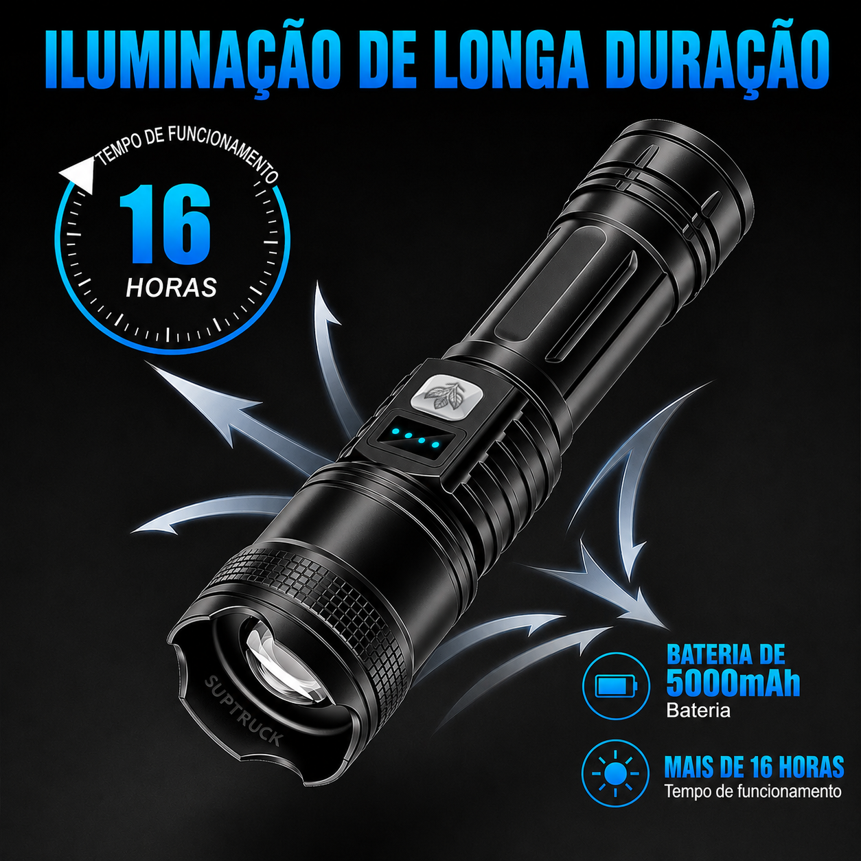 60% DE DESCONTO + BRINDE GRÁTIS ⏰Super Bright Ultimate Surrvival Flashlight🔦 Durabilidade de Grau Militar, Feixe 50X Mais Brilhante