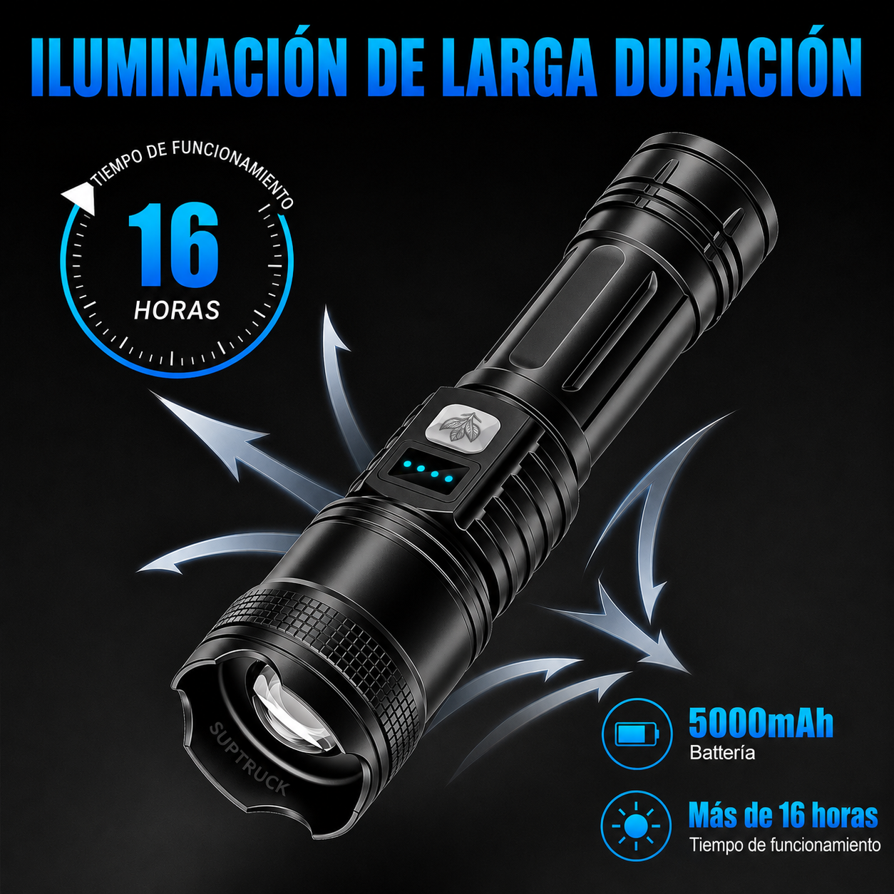 🔥 ¡60% DE DESCUENTO! Linterna Ultimate Superbrillante 🔦 Durabilidad de Grado Militar, 50X Más Potente