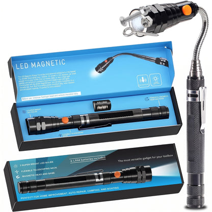 NEW UPGRADED Extendable Magnetic Pickup Tools - Telescoping Magnet with LED Flashlight