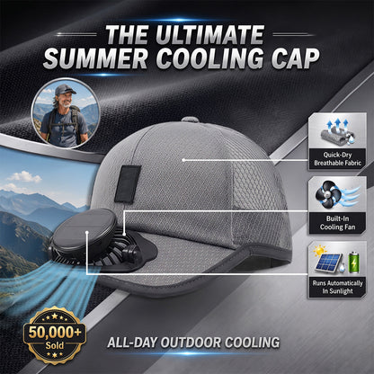 2026 Father's Day 60% OFF ✨ 2026 Pro Outdoor Cooling Hat – Solar + USB Dual-Powered Fan Cap with UPF 50+ Sun Protection