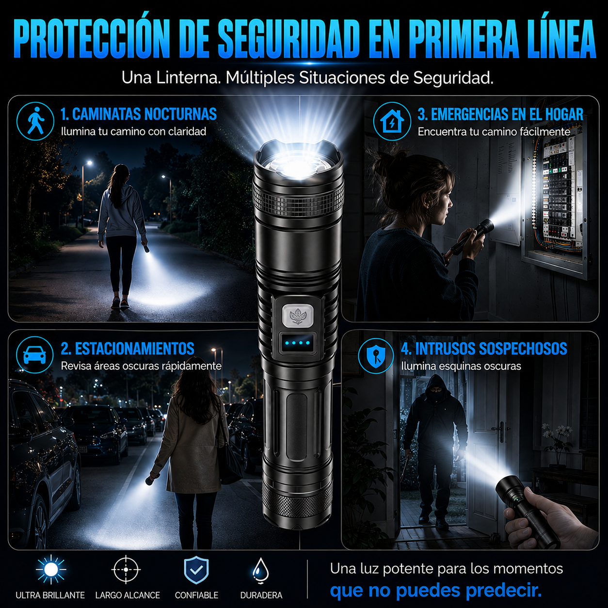 🔥 ¡60% DE DESCUENTO! Linterna Ultimate Superbrillante 🔦 Durabilidad de Grado Militar, 50X Más Potente