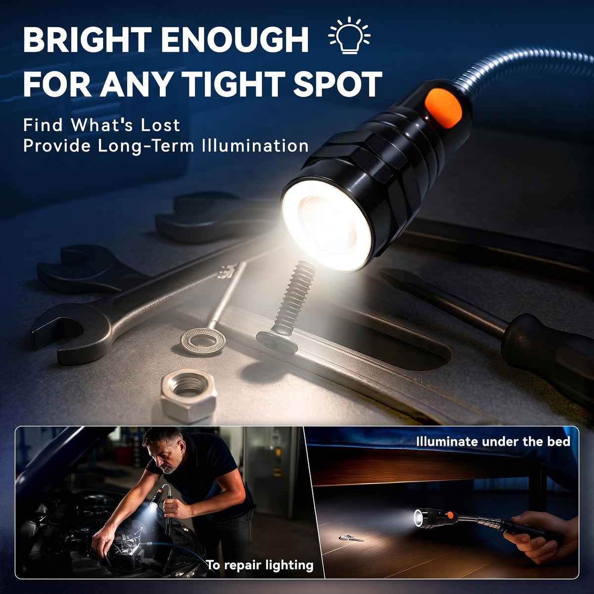 NEW UPGRADED Extendable Magnetic Pickup Tools - Telescoping Magnet with LED Flashlight