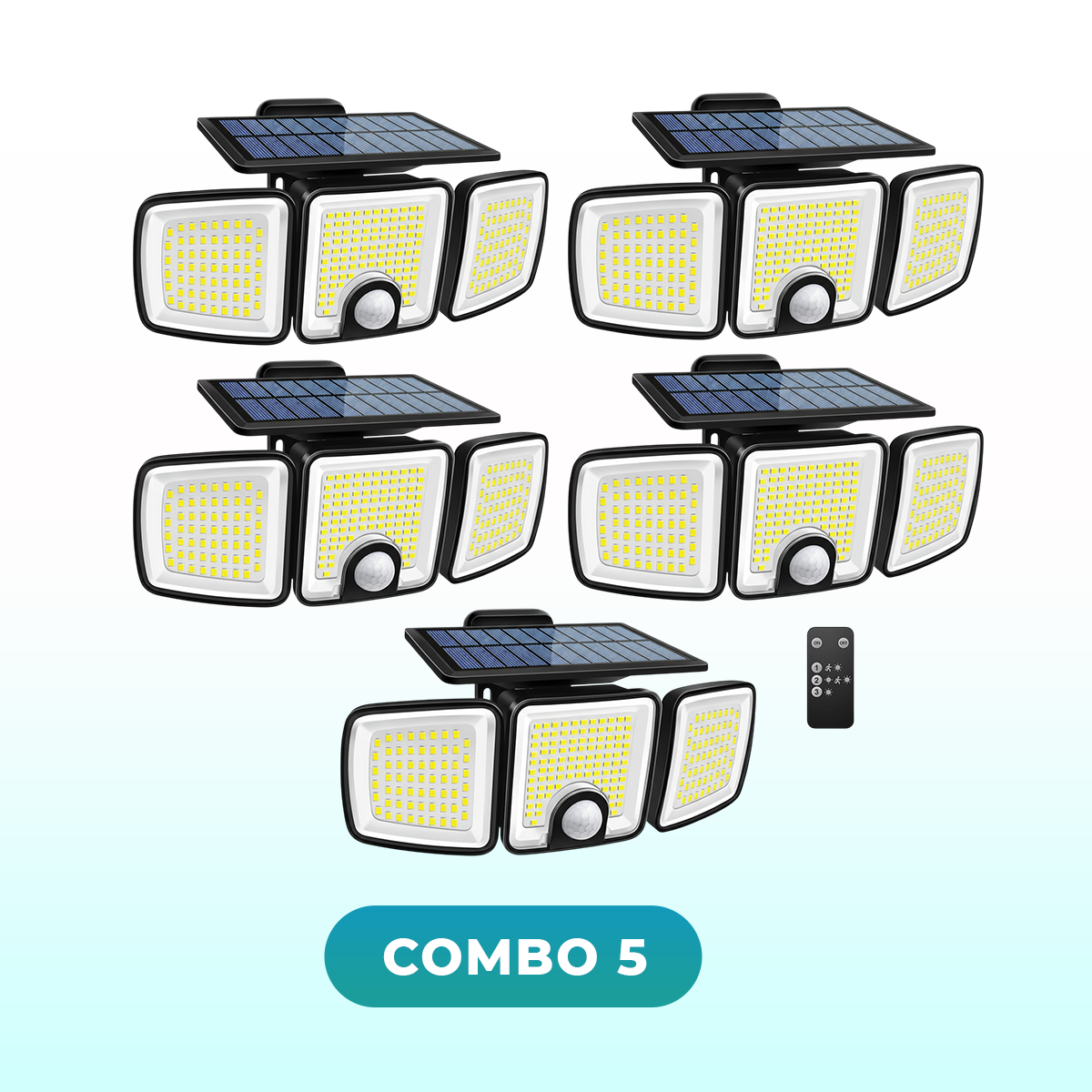 Solar Outdoor Light with PIR Motion Sensor & 3 Lighting Modes US