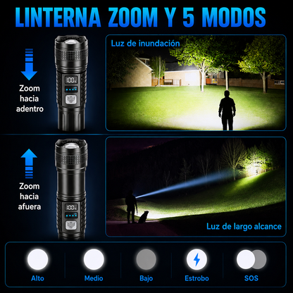 🔥 ¡60% DE DESCUENTO! Linterna Ultimate Superbrillante 🔦 Durabilidad de Grado Militar, 50X Más Potente