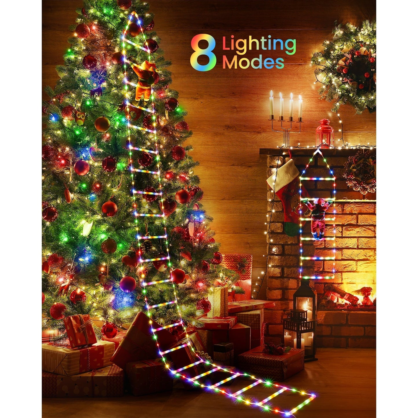 TLOPA® LED Christmas Ladder Decoration Lights with Santa Claus