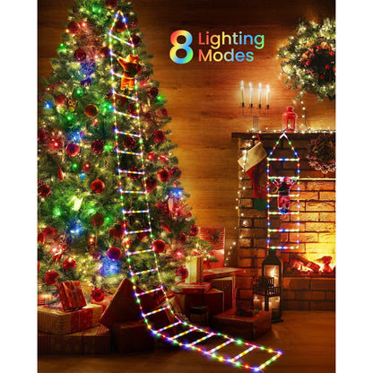 TLOPA® LED Christmas Ladder Decoration Lights with Santa Claus
