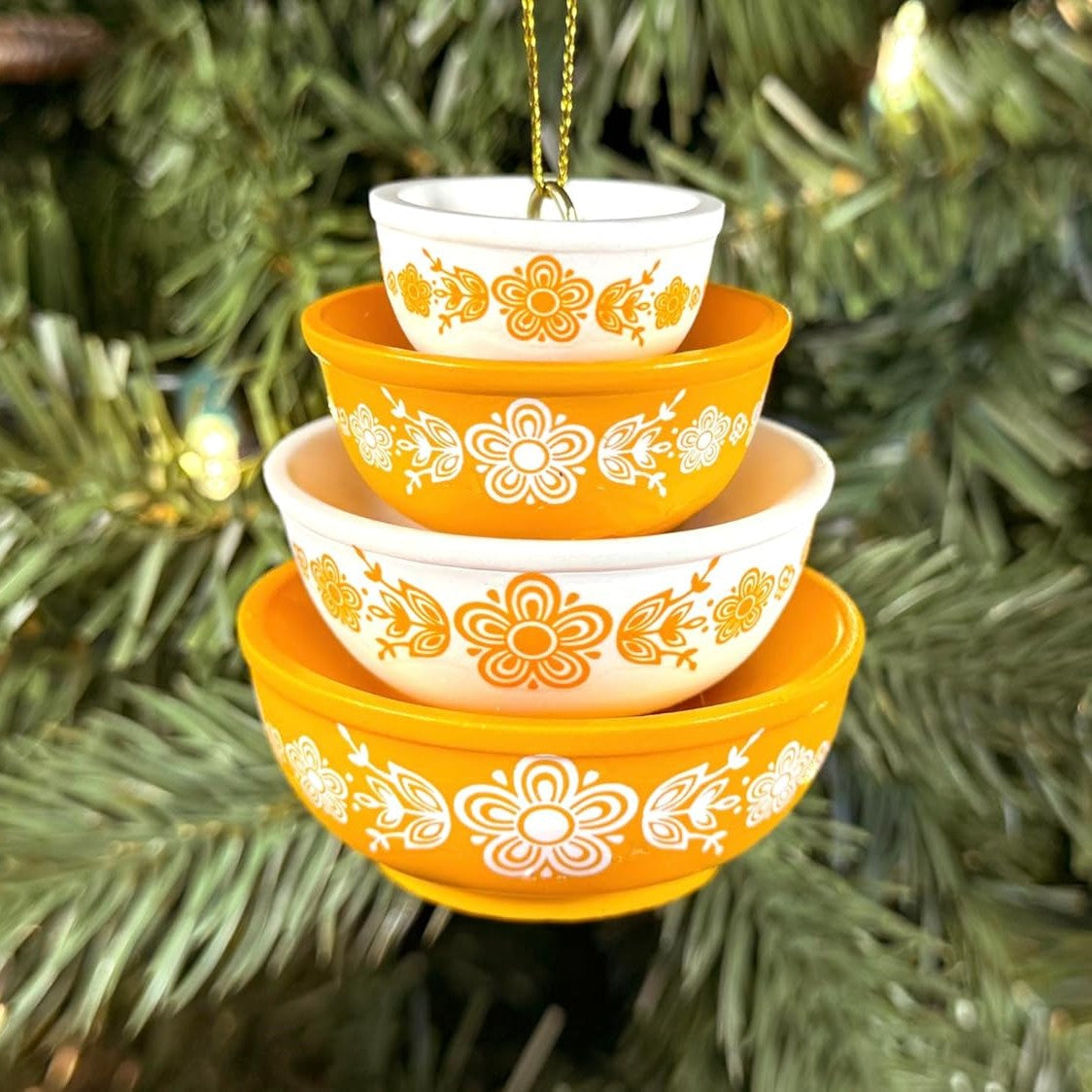Pyrex Bowl Stack Ornament – Vintage Christmas Decor