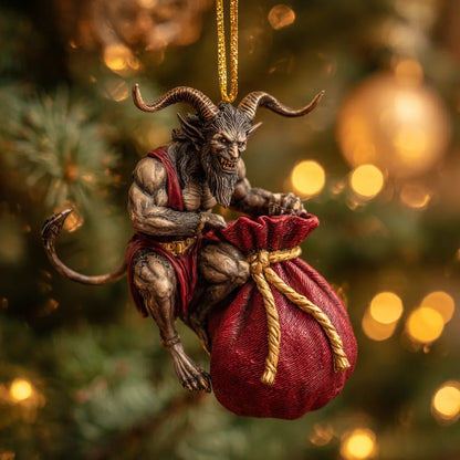2026 Krampus Christmas Acrylic Ornament – Dark Holiday Mischief Collection