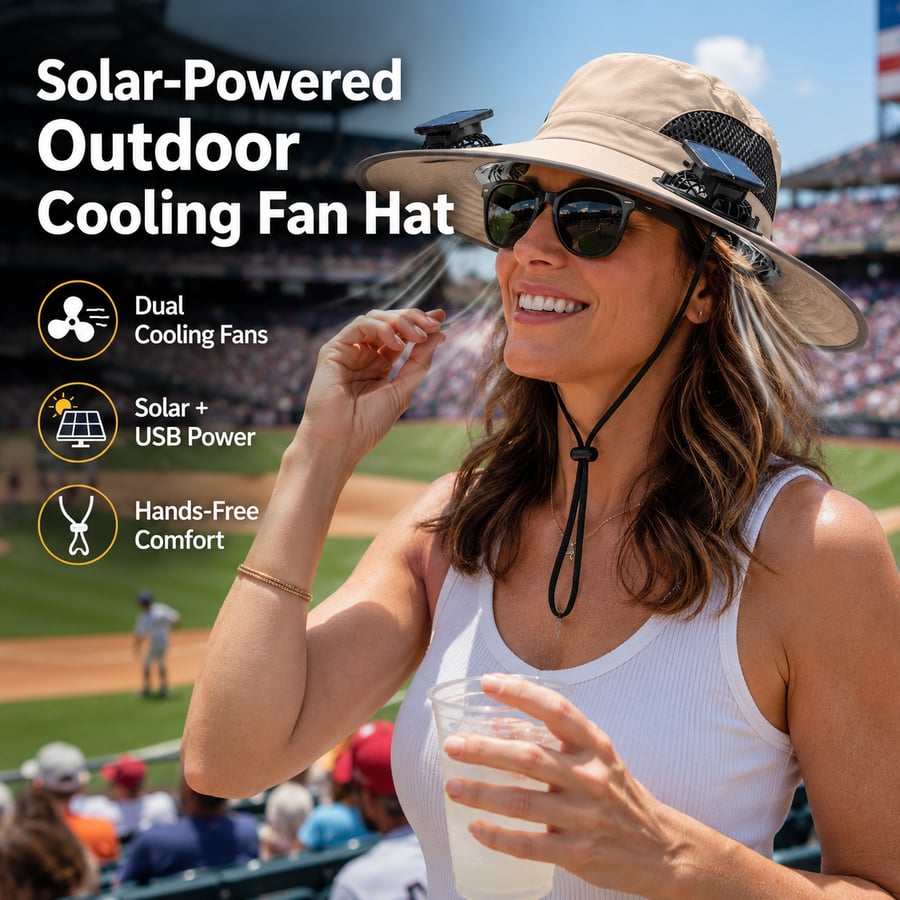 Father's Day Best Sellers ☀️Solar-Powered Outdoor Cooling Fan Hat With Mist