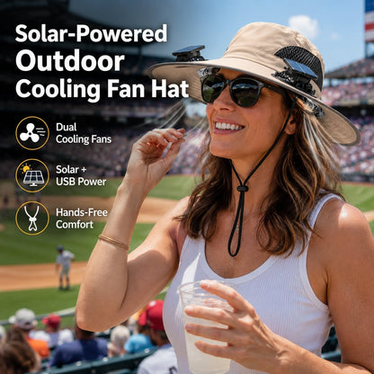 Father's Day Best Sellers ☀️Solar-Powered Outdoor Cooling Fan Hat With Mist
