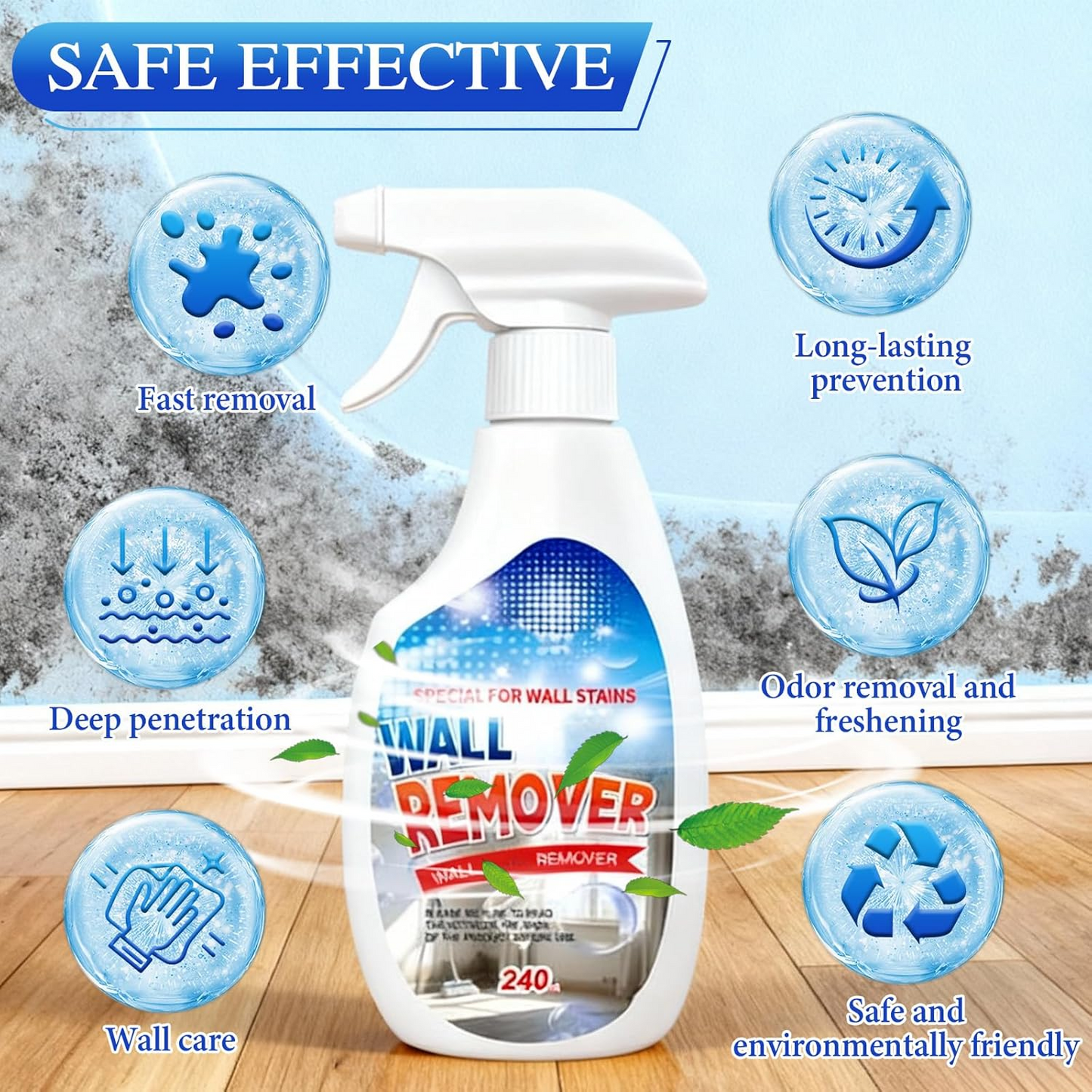 🎉EXCLUSIVE DEAL: UP TO 60% OFF Today Only!🔥Trilumia® Fast Acting Anti-Mold Wall Cleaner Spray🔥