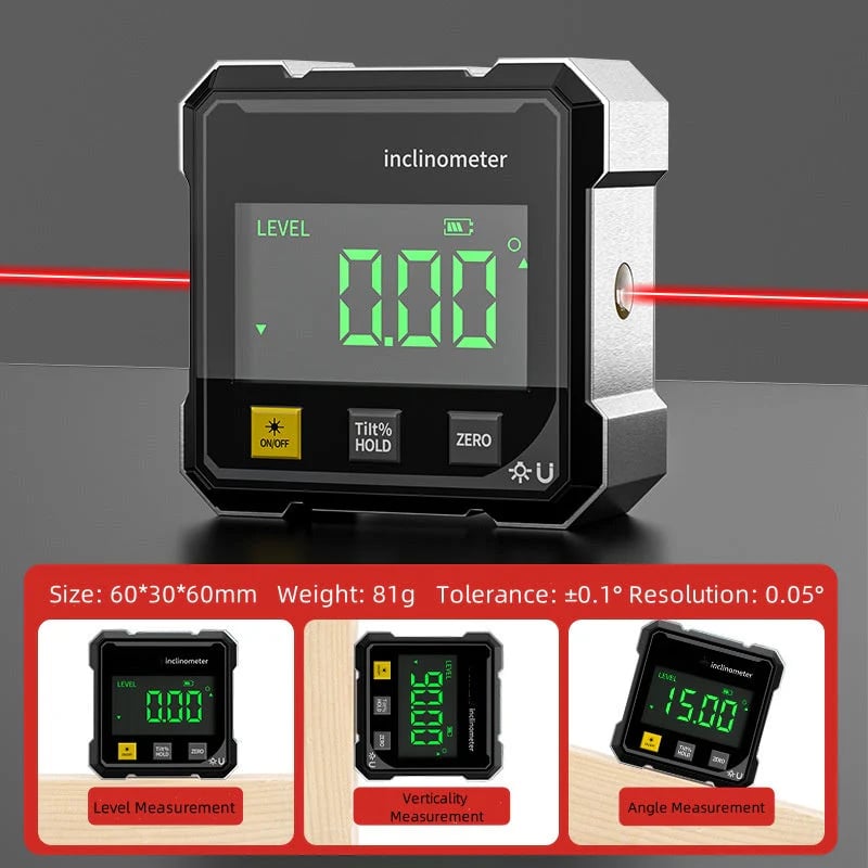 📢🔧 HOT SALE 50% OFF 🔥4-Side Magnetic Digital Angle Gauge with Laser