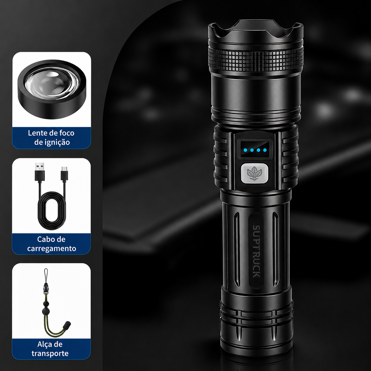 60% DE DESCONTO + BRINDE GRÁTIS ⏰Super Bright Ultimate Surrvival Flashlight🔦 Durabilidade de Grau Militar, Feixe 50X Mais Brilhante