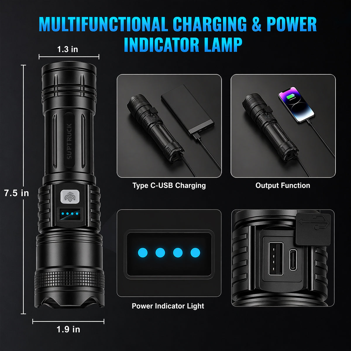 HOT SALE 60% OFF!!⏰ Super Bright Ultimate Flashlight 🔦Military-Grade Durability, 50x Powerful Than Standard Flashlight