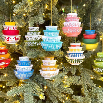 Pyrex Bowl Stack Ornament – Vintage Christmas Decor