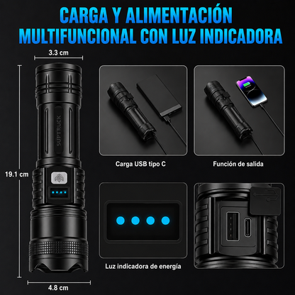 🔥 ¡60% DE DESCUENTO! Linterna Ultimate Superbrillante 🔦 Durabilidad de Grado Militar, 50X Más Potente