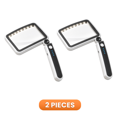 Folding Handheld Magnifying Glass with Light for Reading