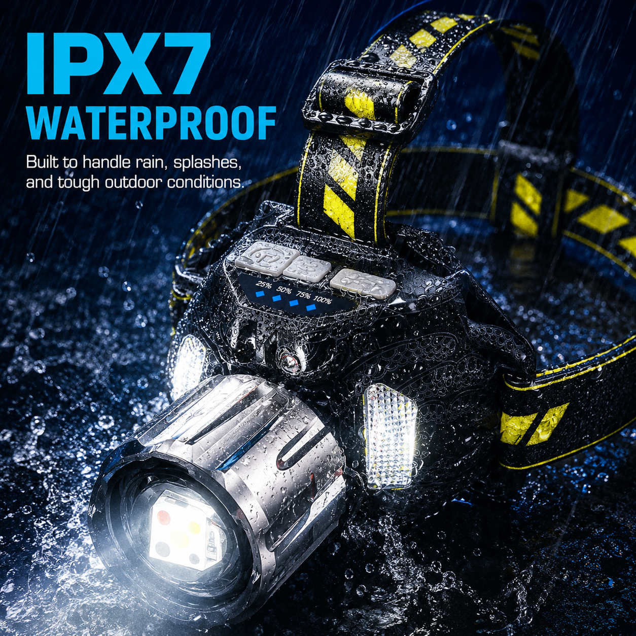 🔥MEGA DEAL 60% OFF!!⏰ 🔦 Rechargeable Multi-Light LED Headlamp, 🔋7500mAh Battery, Motion Sensor Waterproof Headlamp for Camping Hiking Hunting