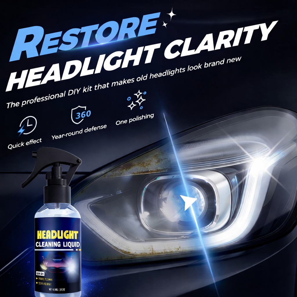 🔥Last Day Promotion 60% OFF⏰2026 Upgraded Car Headlight Cleaning Spray ✨ INSTANTLY RESTORE CRYSTAL-CLEAR HEADLIGHTS