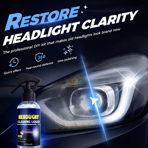 🔥Last Day Promotion 60% OFF⏰2026 Upgraded Car Headlight Cleaning Spray ✨ INSTANTLY RESTORE CRYSTAL-CLEAR HEADLIGHTS