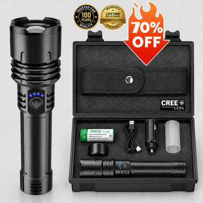 MEGA DEAL: 70% OFF + FREE GIFT🔥2026 Upgraded Super Bright Ultimate LED Tactical Flashlight, 80X Brightness, CREE LED Power, 50H Battery & Military-Tough Build