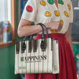 Happiness Is Playing The Piano Music Teacher ENRZ31072277FM Leather Bag