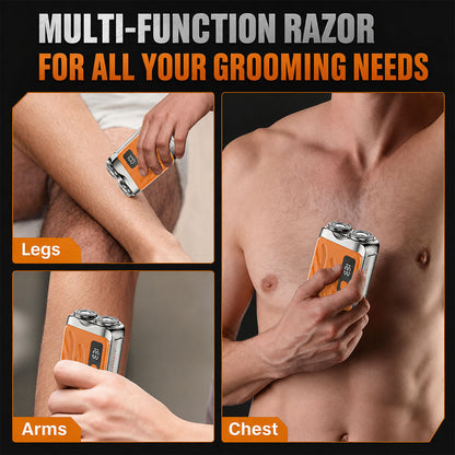 ⏰ DEAL: 70% OFF + 🎁 | 2026 Version Portable Full Body Electric Shaver | 2M+ SOLD 🏆 | 9,900RPM Motor | 15-Blade Turbo Whirl System | Smart LED Display | IPX7 Wet/Dry