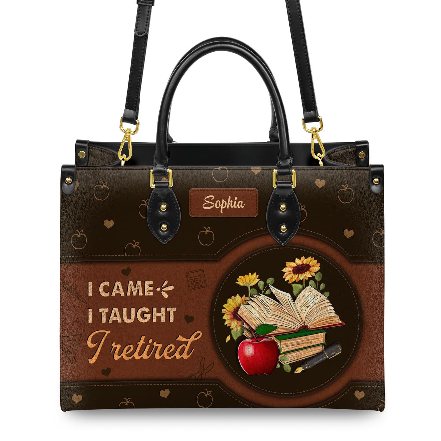 I Came I Taught I Retired NNRZ3103001A Leather Bag - TeachaBags