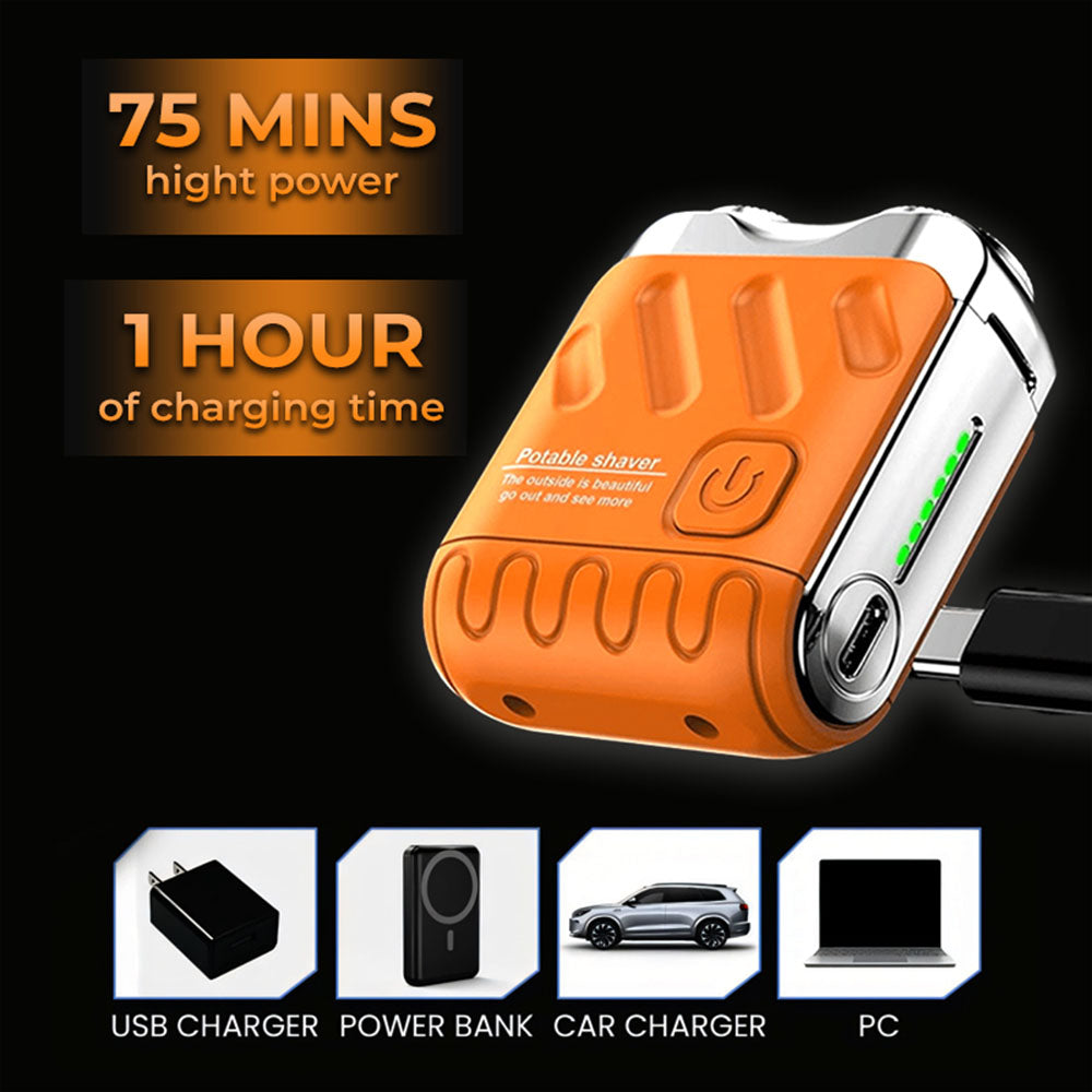 SALE 70% OFF + FREE GIFT 🔥 Portable Mini Rotary Electric Shaver, 9000RPM Magnetic Dual-Head, Rechargeable IPX7 Waterproof Wet/Dry