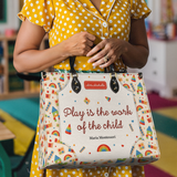 Play Is The Work Of The Child Maria Montessori HTAY0106006A Leather Bag