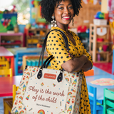 Play Is The Work Of The Child Maria Montessori HTAY0106006A Leather Bag