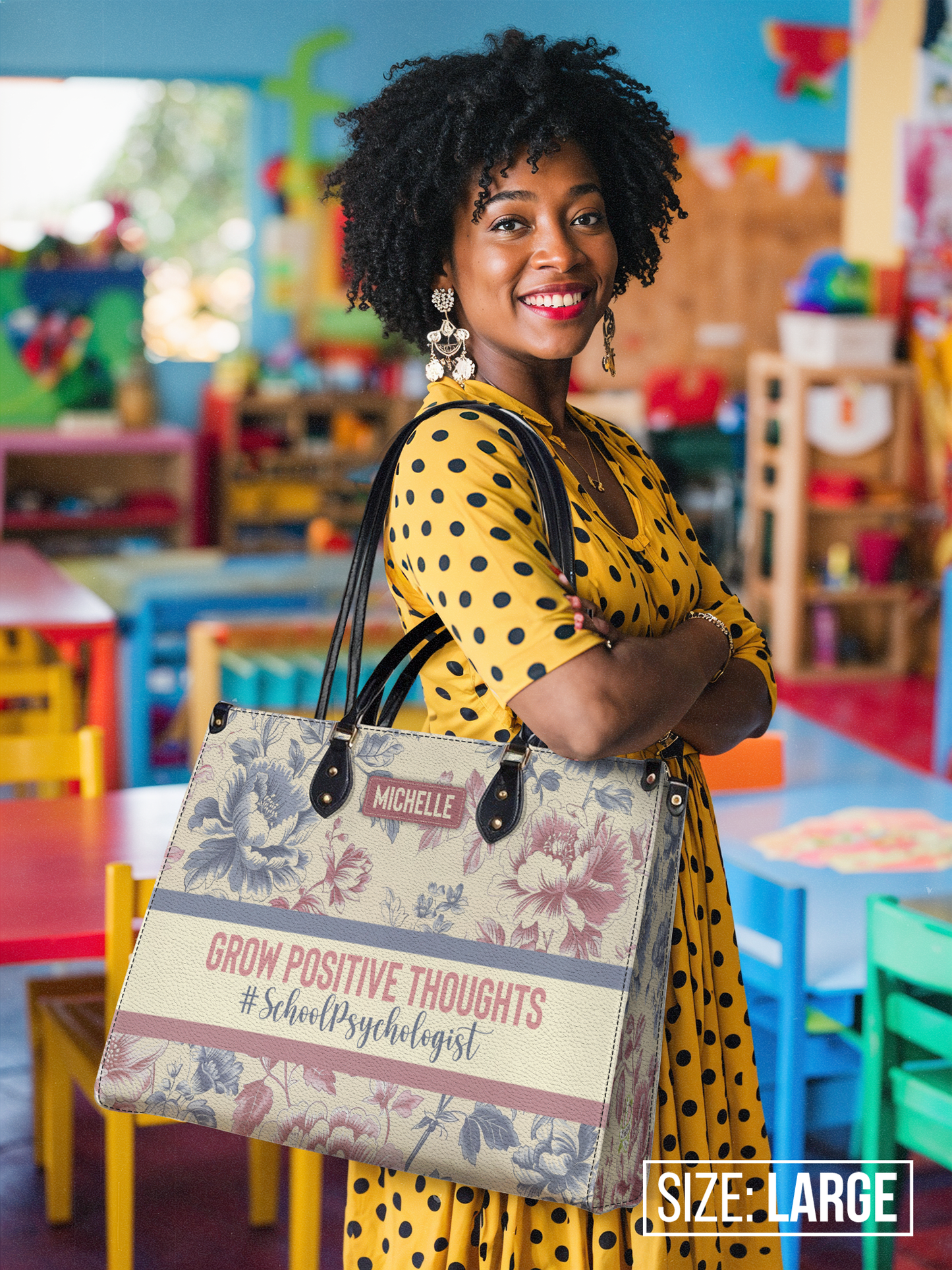 School Psychologist Grow Positive Thoughts Leather Bag