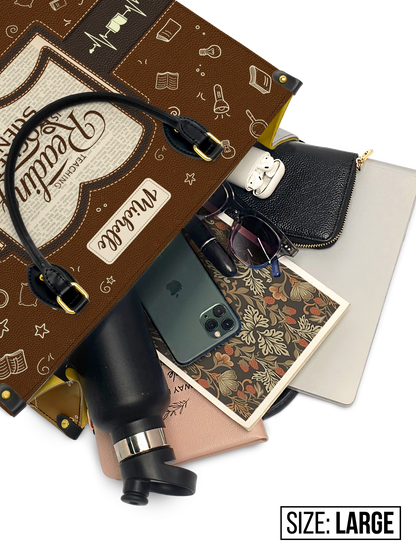 Teaching Reading Is Rocket Science Leather Bag