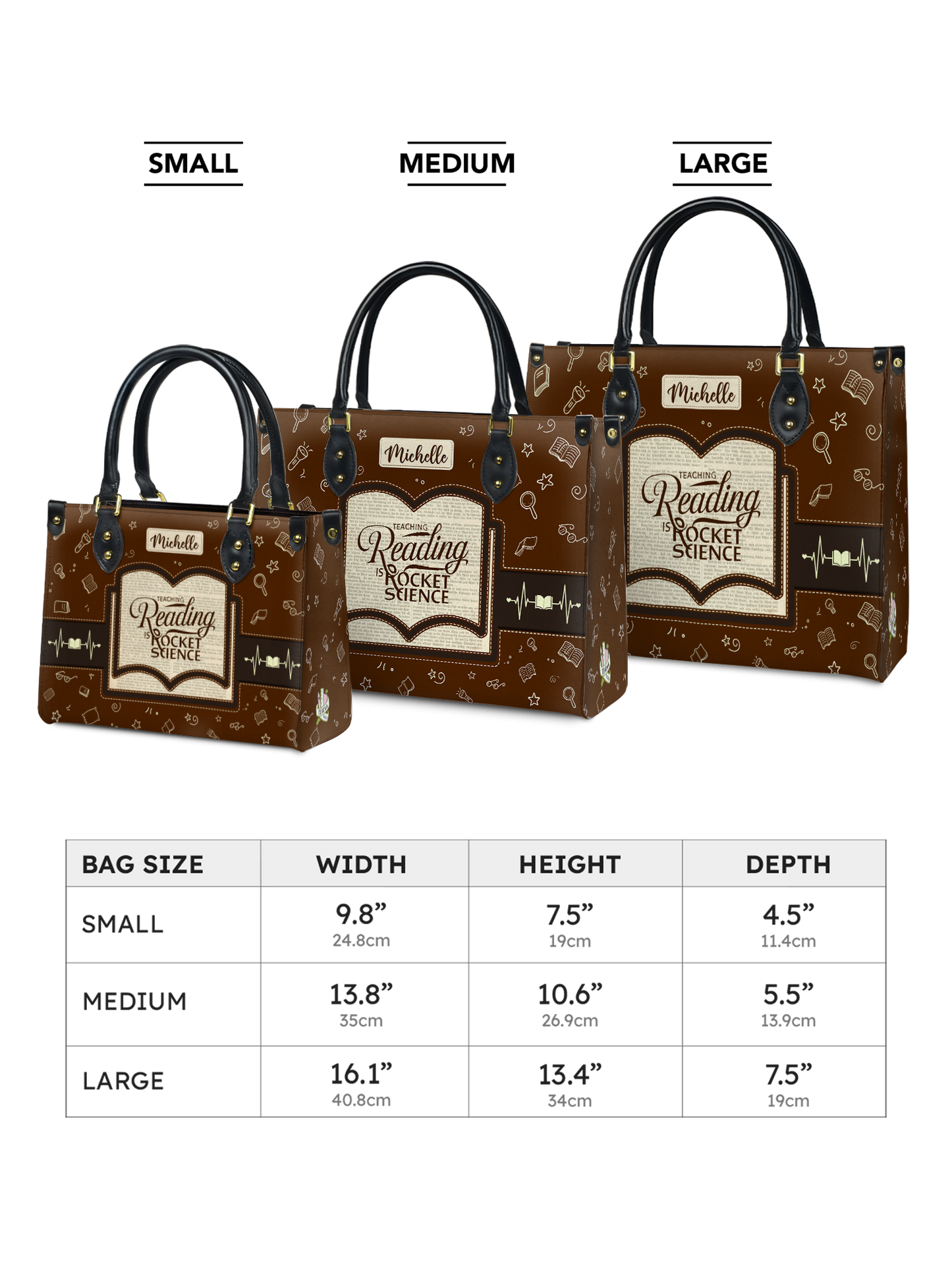 Teaching Reading Is Rocket Science Leather Bag