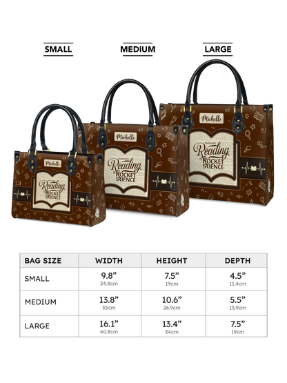 Teaching Reading Is Rocket Science Leather Bag