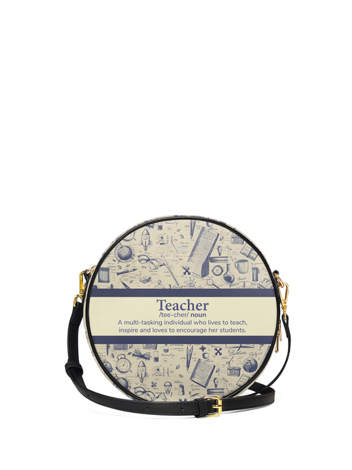 Teacher Noun Circle Crossbody Bag