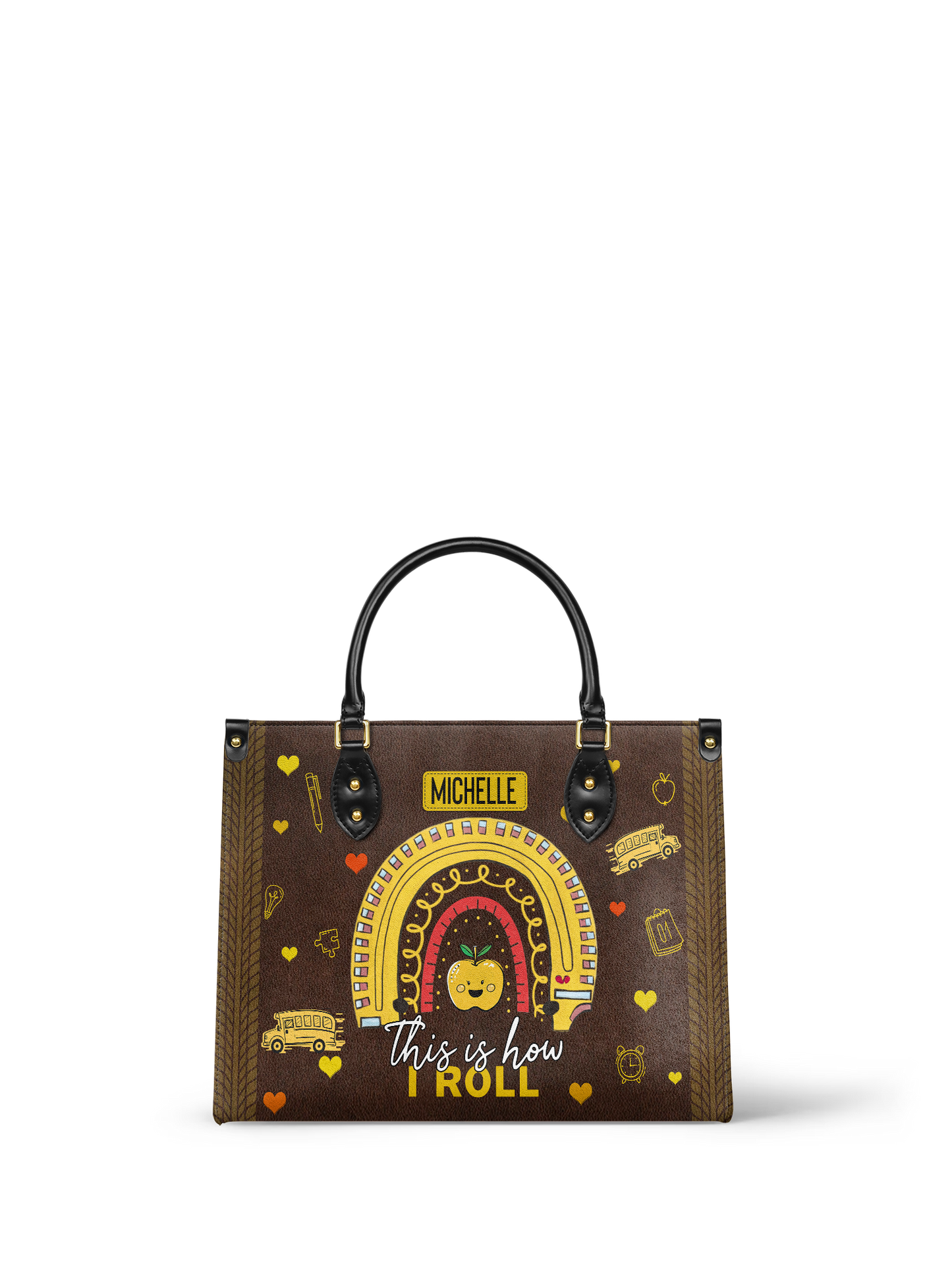 This Is How I Roll School Bus Driver Leather Bag