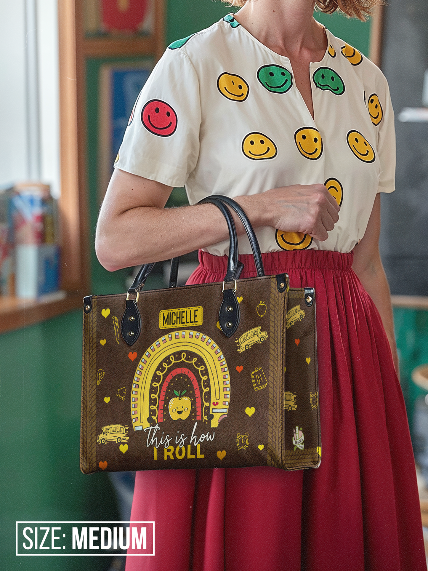 This Is How I Roll School Bus Driver Leather Bag