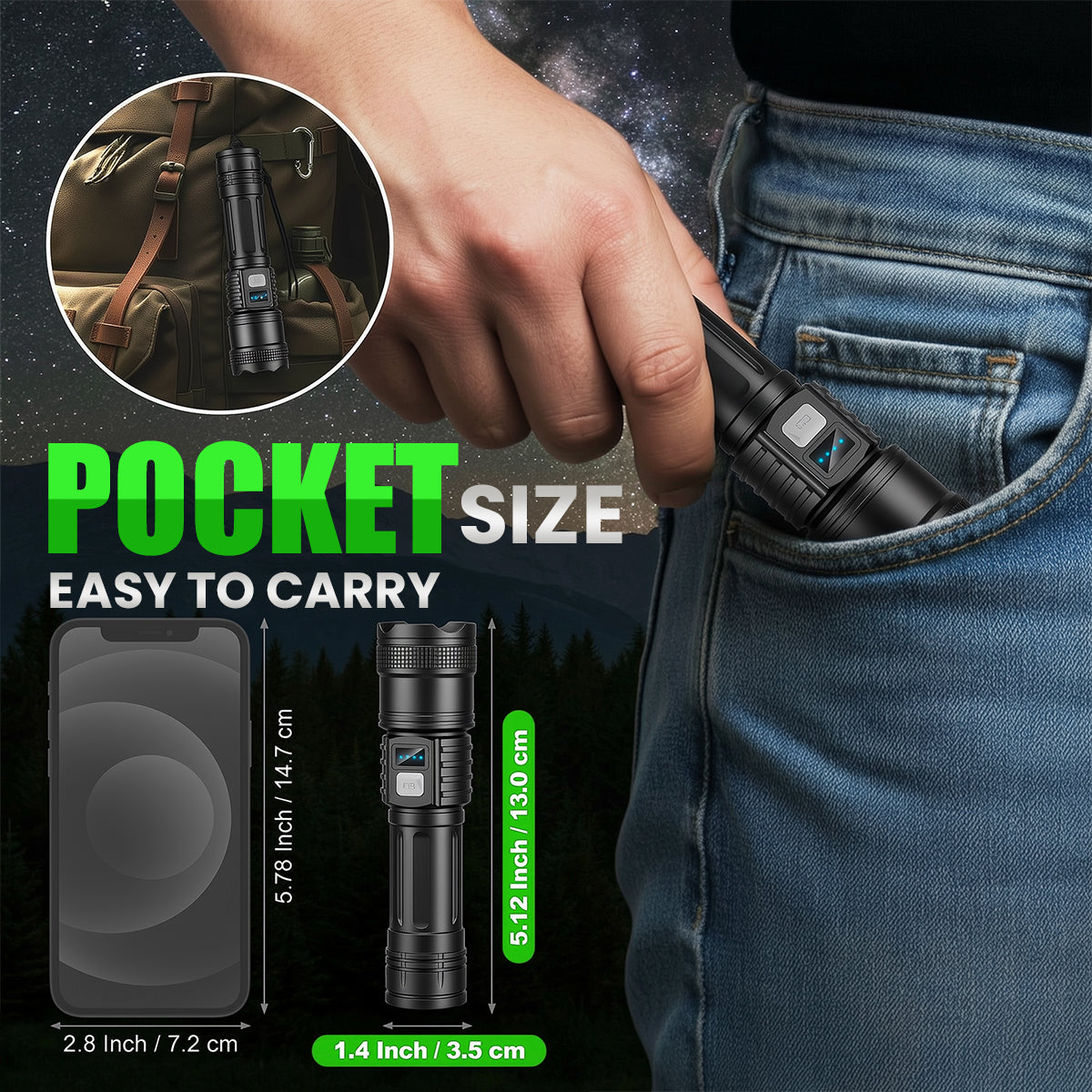 990000LM Super Bright Survival Flashlight for Every Adventure!